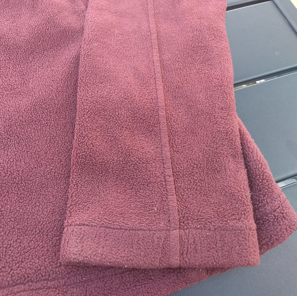 Columbia Fleece Front Zippered Jacket, Size Large, Burgundy - Picture 7 of 14
